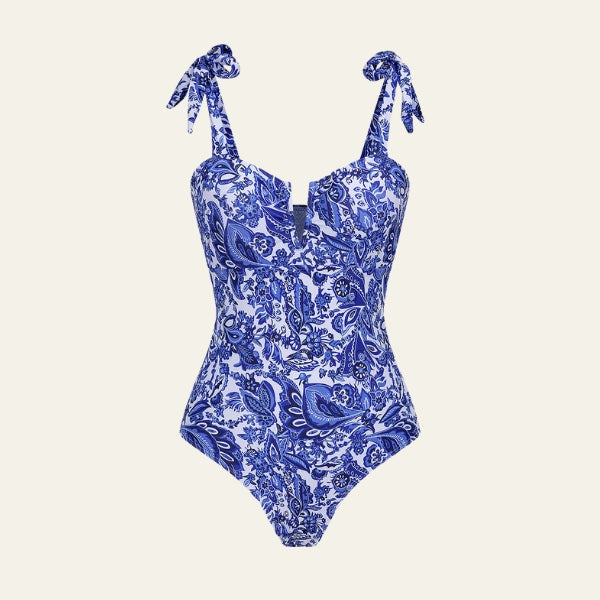 The Santorini Tie-Strap One-Piece Swimsuit
