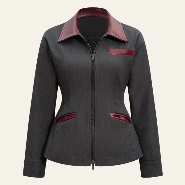 The Verona Contrast-Collar Zip Jacket