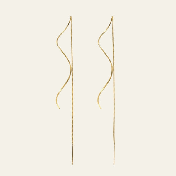 The Capri Wave Threader Drop Earrings