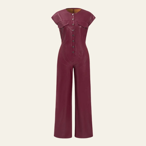 The Valencia Snap-Front Wide-Leg Jumpsuit