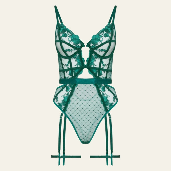 The Sylvie Embroidered Mesh Bodysuit