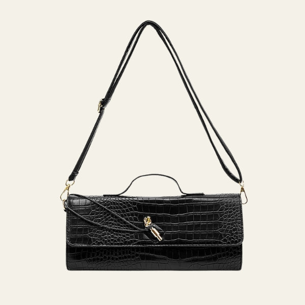 The Sorrento Croc-Embossed Shoulder Clutch