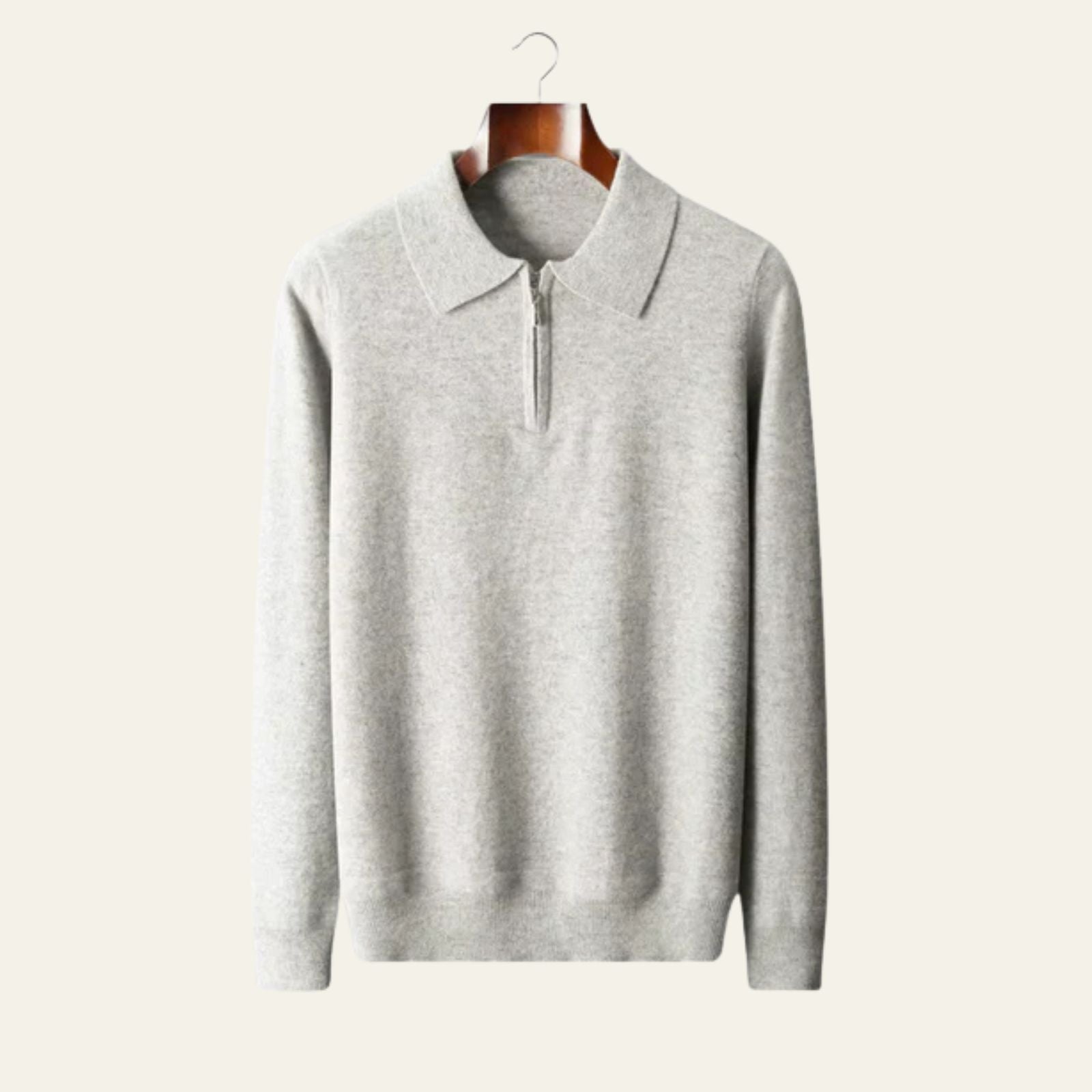 The Vienna Merino Wool Half Zip Polo