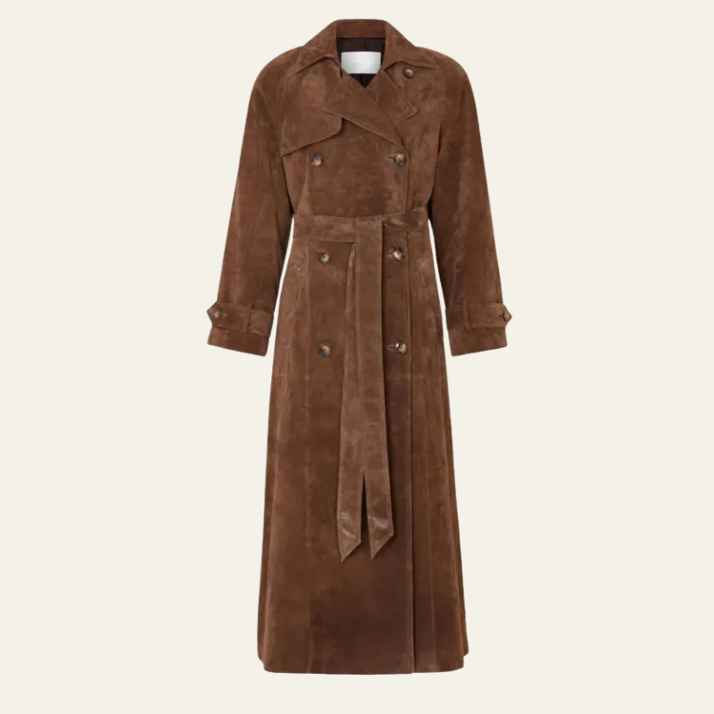 The Verona Suede Trench Coat