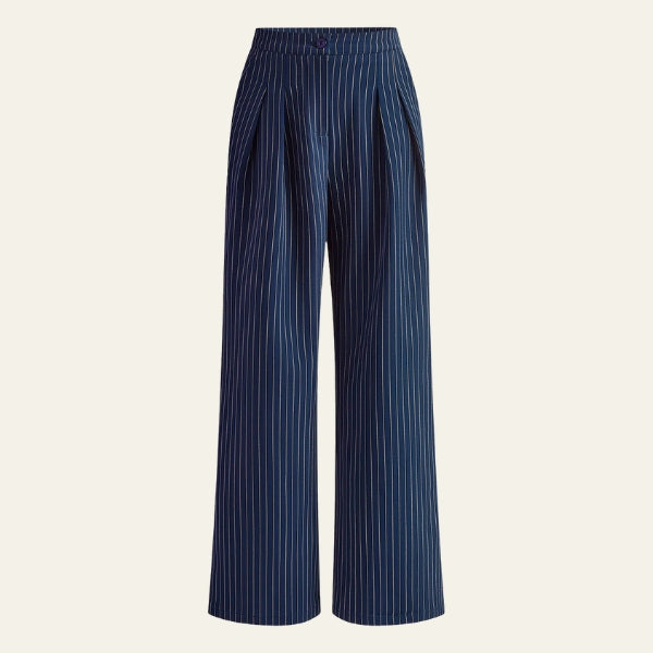 The Verona Pinstripe Wide-Leg Pants