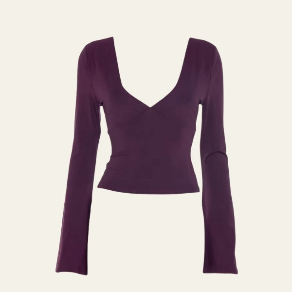 The Roma Deep V-Neck Cropped Top