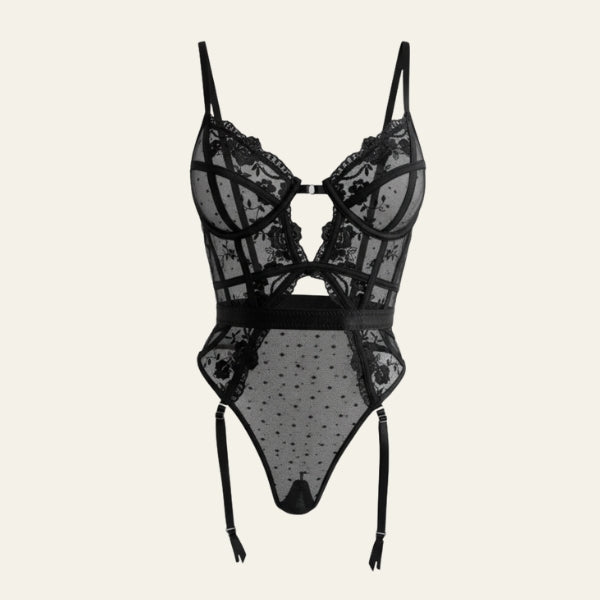 The Vienna Noir Mesh Bodysuit