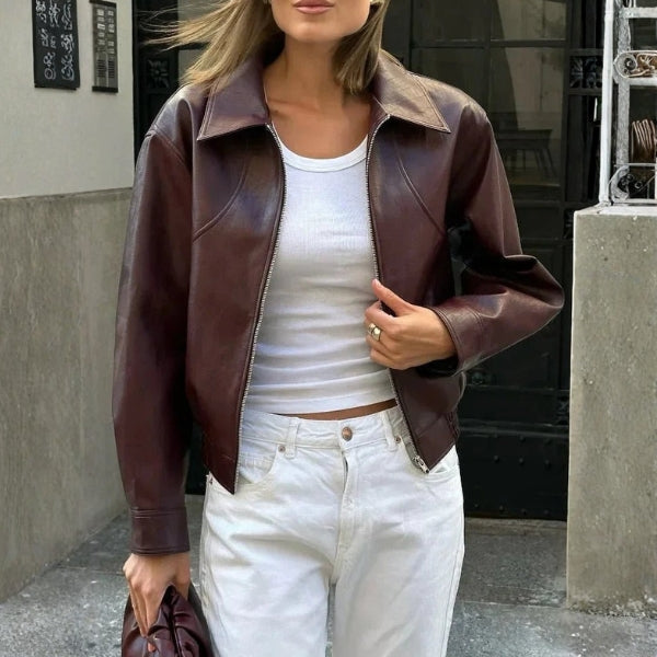 The Soho Zip-Front Leather Jacket