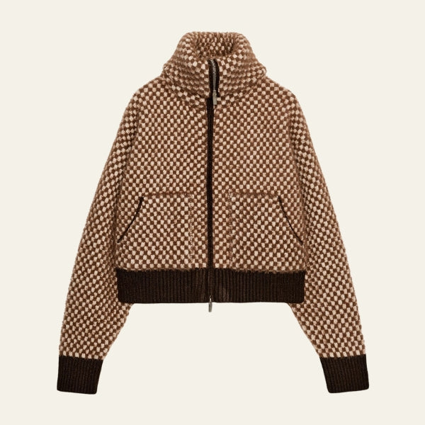 The Aspen Zip-Up Textured Knit Jacket