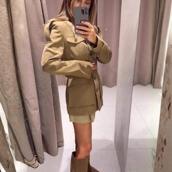 The Savanna Stand-Collar Utility Trench Coat
