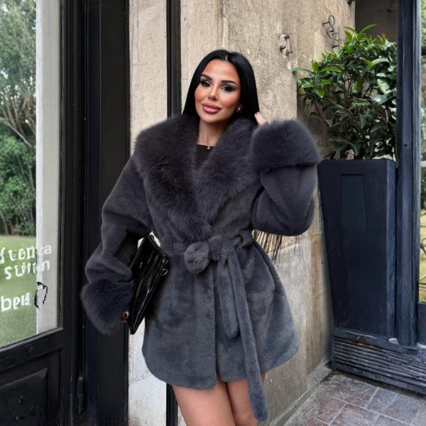 The Jessa Faux Fur Wrap Coat