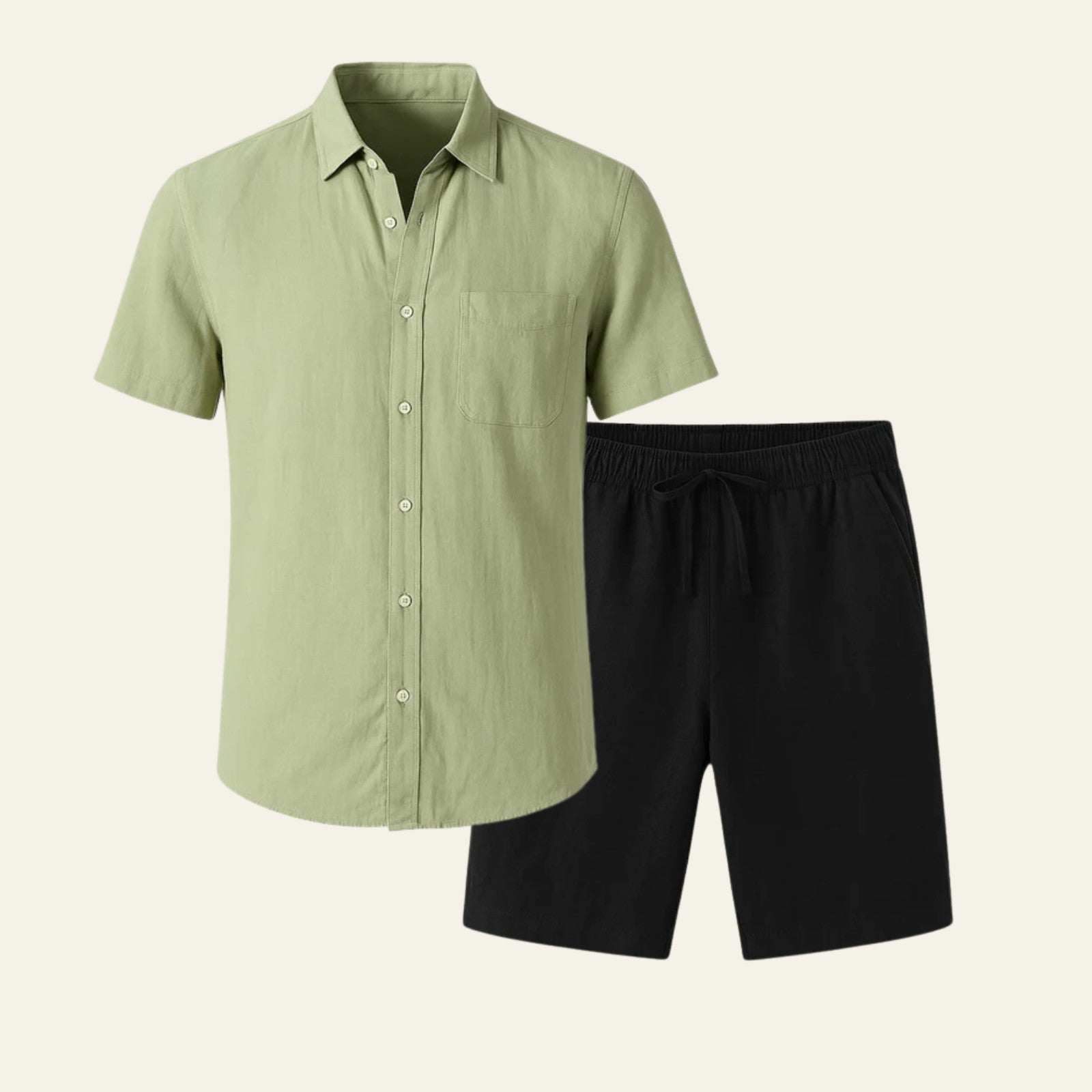 The Riviera Linen Set Black