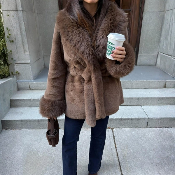 The Jessa Faux Fur Wrap Coat