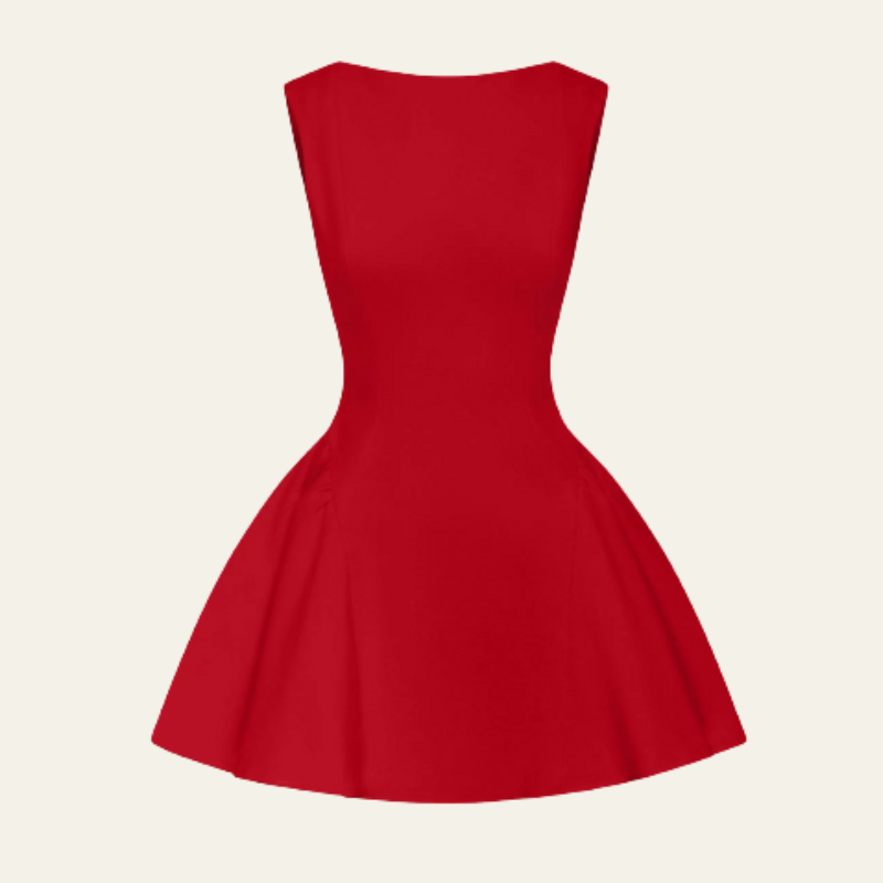 The Amalfi Red Cocktail Structured Mini Dress