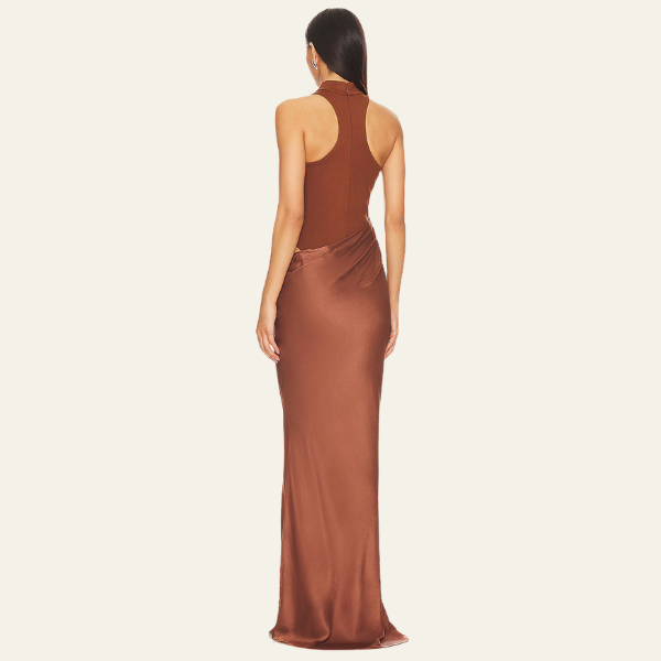 The Madrid Draped Evening Maxi Dress