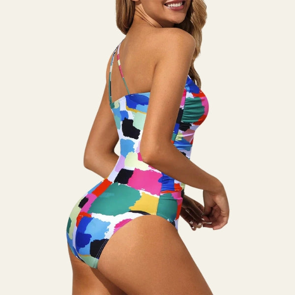 The Capri Ruched One-Shoulder Swimsuit