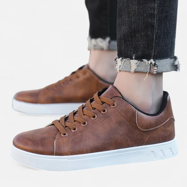 The Hudson Low-Top Leather Sneakers