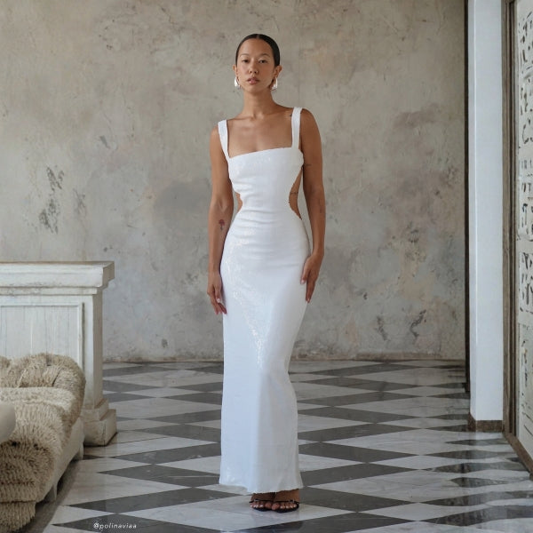 The Capri Cutout-Sequin Maxi Dress