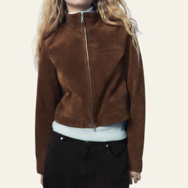 The Siena Cropped Suede Jacket
