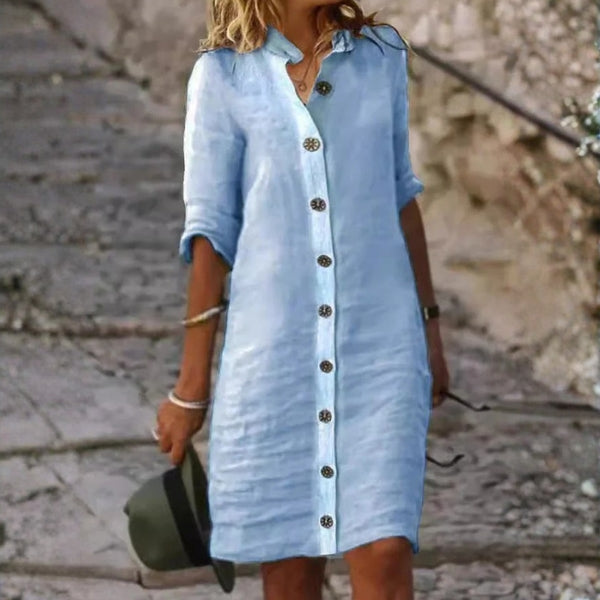 The Amalfi Button-Front Shirt Dress