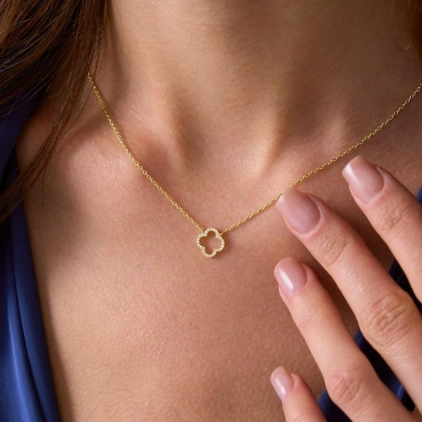 The Capri Pavé Clover Necklace