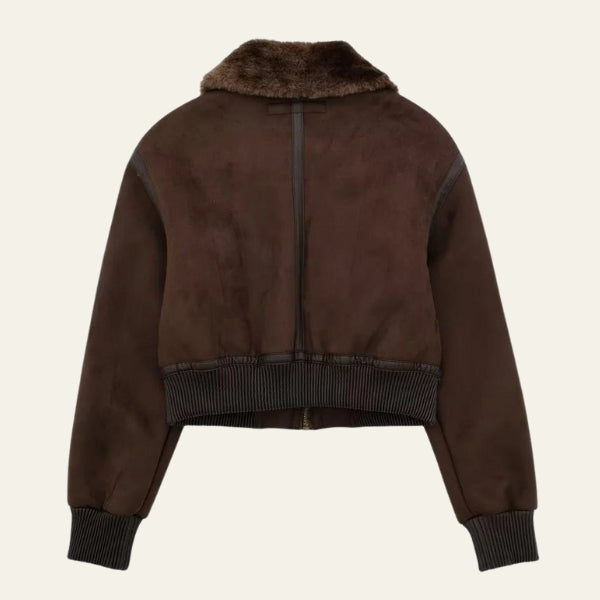 The Aspen Faux-Shearling Collar Bomber Jacket