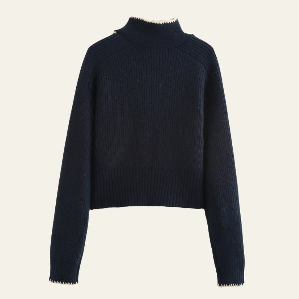 The Oslo Tie-Neck Textured Knit Sweater