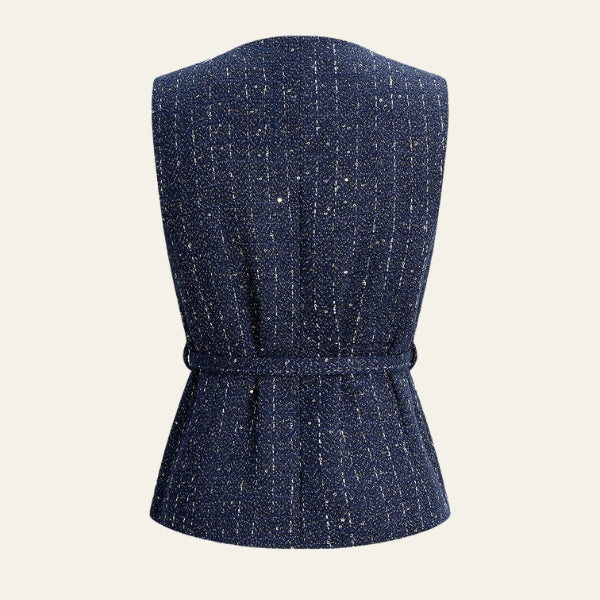 The Lyon Tweed Belted Vest