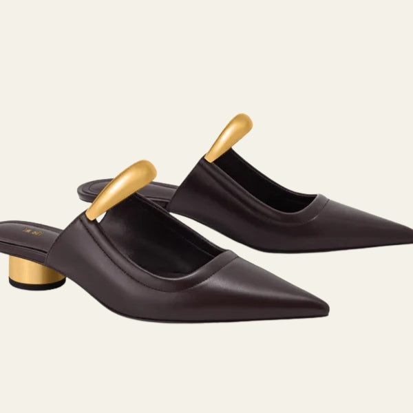 The Roma Metallic-Accent Pointed Mules