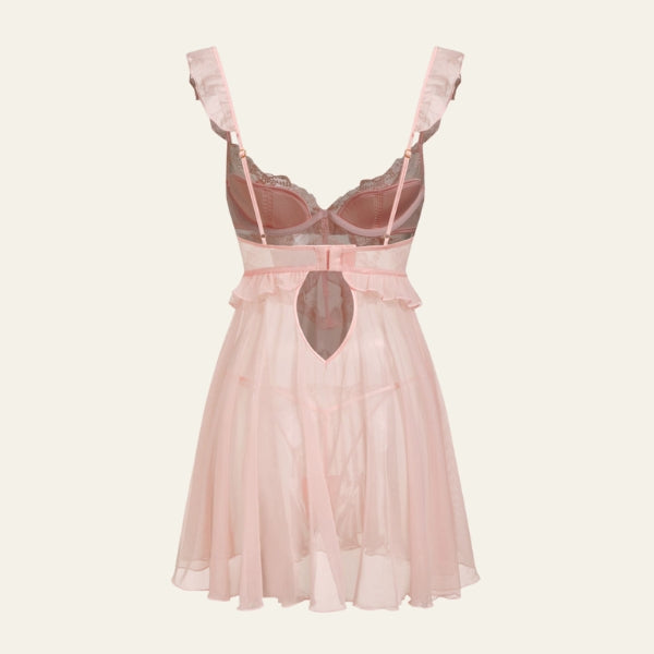 The Lyon Ruffled Lace Thong Set