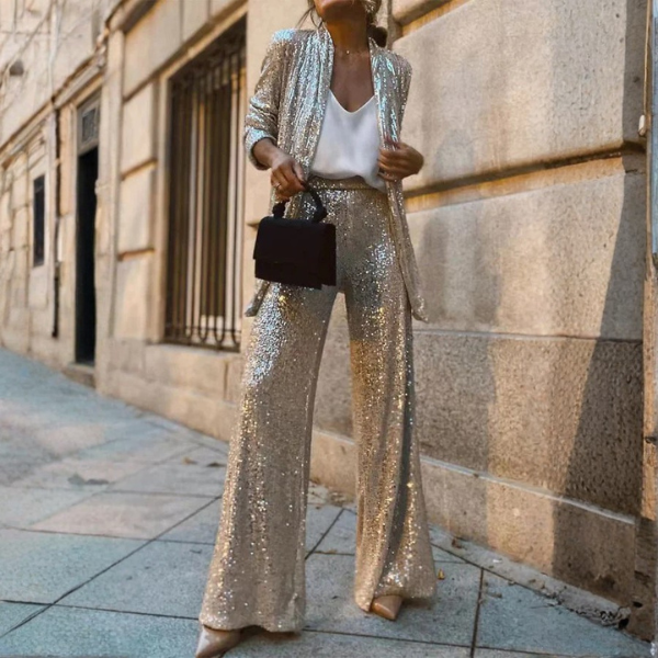 The Lumina Sequin Tailored Suit Set