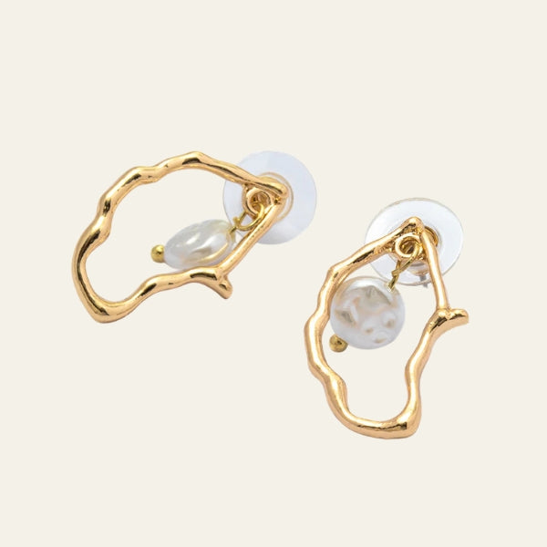 The Capri Pearl-Charm Hoop Earrings