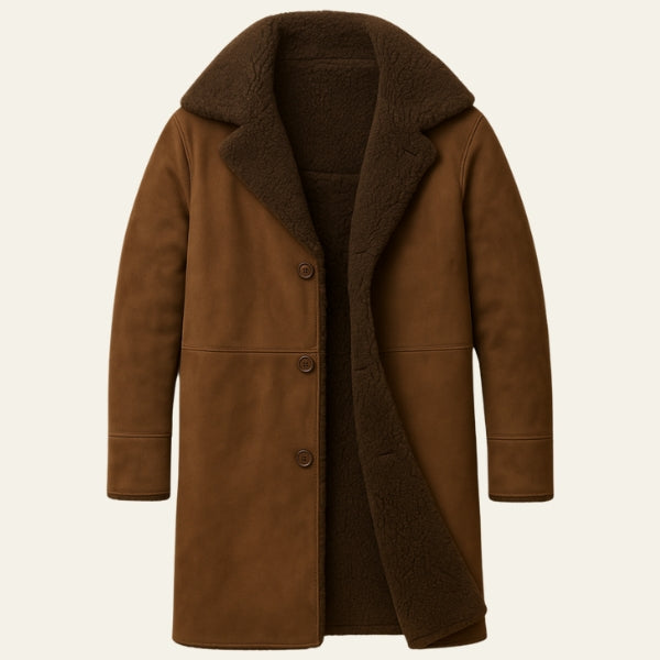 The Yukon Shearling-Lined Button Coat