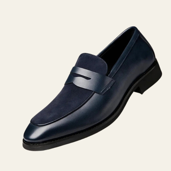 The Riviera Suede-Panel Penny Loafers
