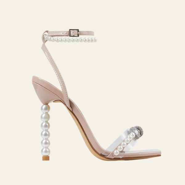 The Capri Pearl-Embellished Stiletto Sandals