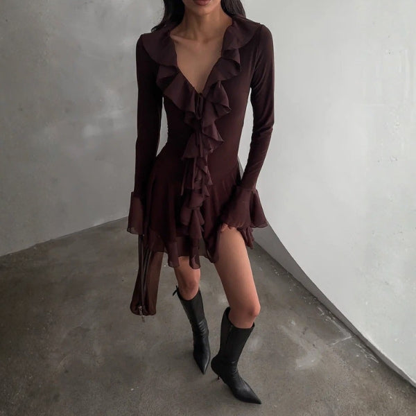 The Verona Ruffle-Trim Mini Dress