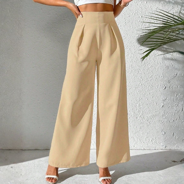 The Capri Pleated Wide-Leg Trousers