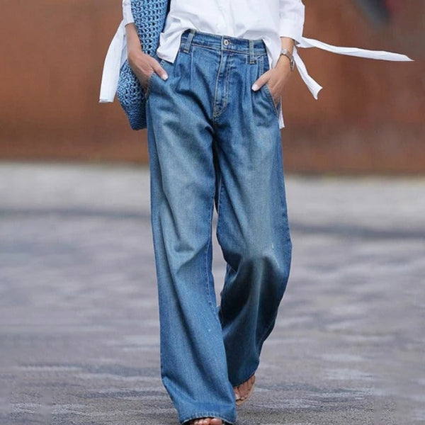 The Milan Wide-Leg Denim Trousers