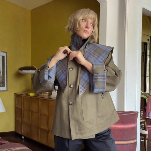 The Camden Plaid Layered Collar Jacket