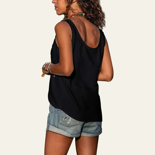 The Riviera Button-Front Pocket Tank