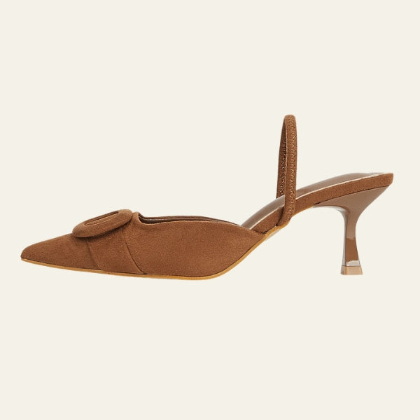 The Riviera Buckle-Detail Slingback Heels