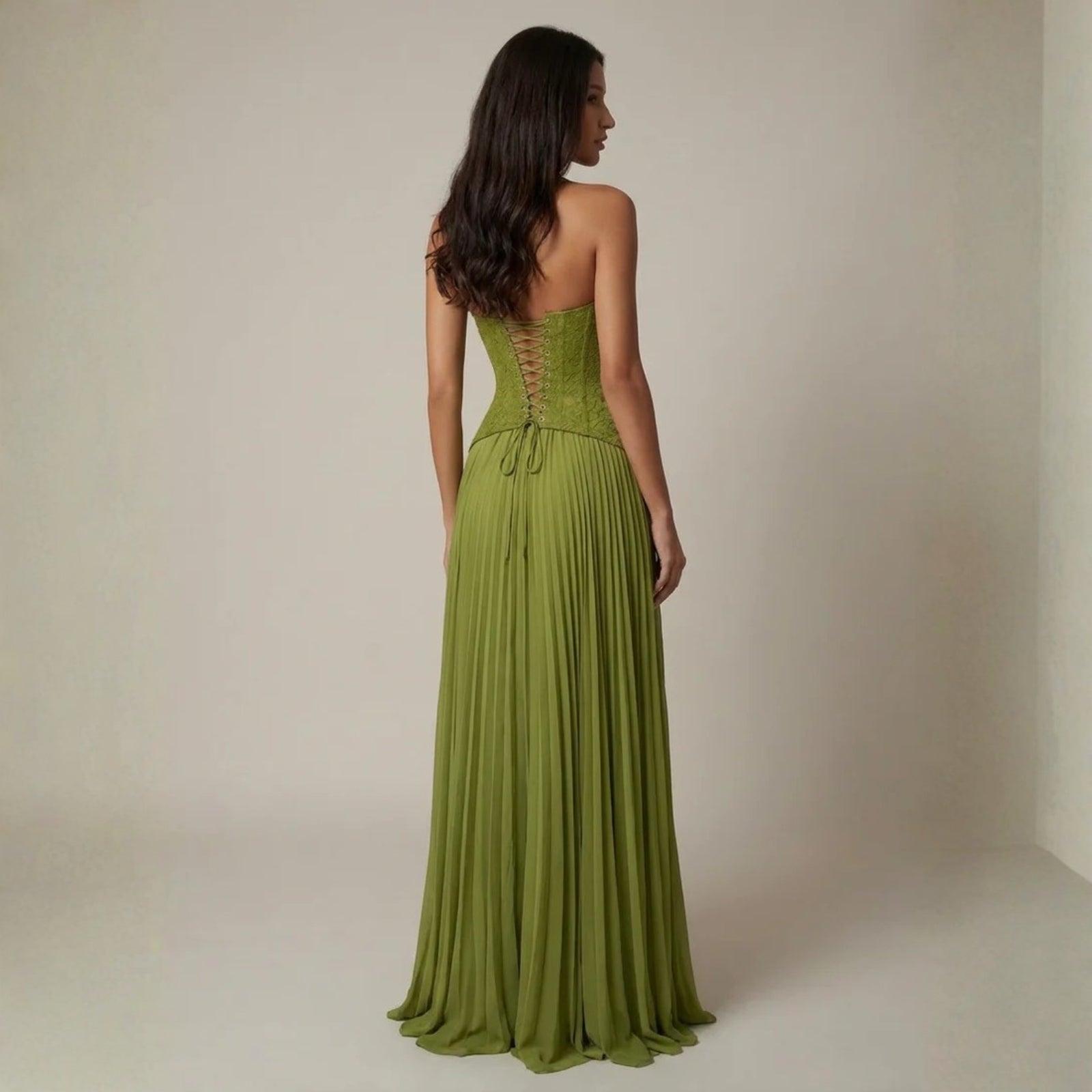 The Ravello Lace-Detail Halter Gown