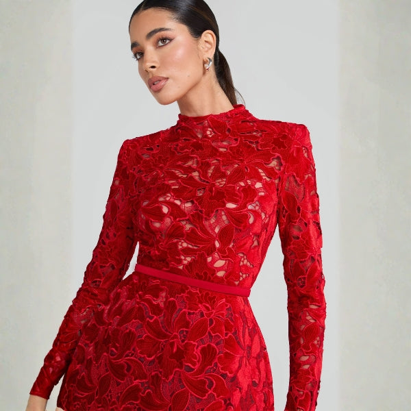 The Valencia Lace-Overlay Mini Dress