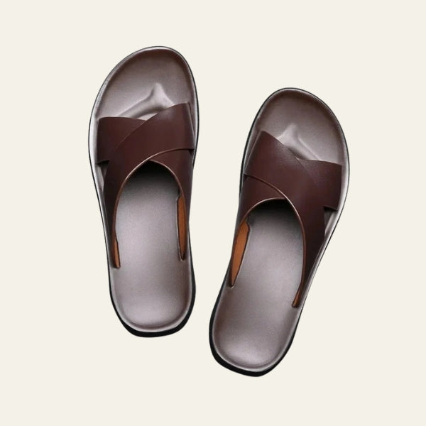 The Riviera Cross-Strap Slide Sandals