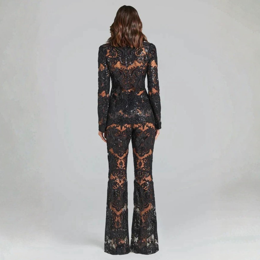 The Valencia Lace-Tailored Two-Piece Set