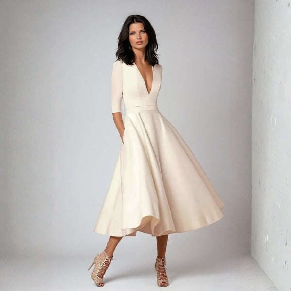 The Valencia Structured Midi Dress