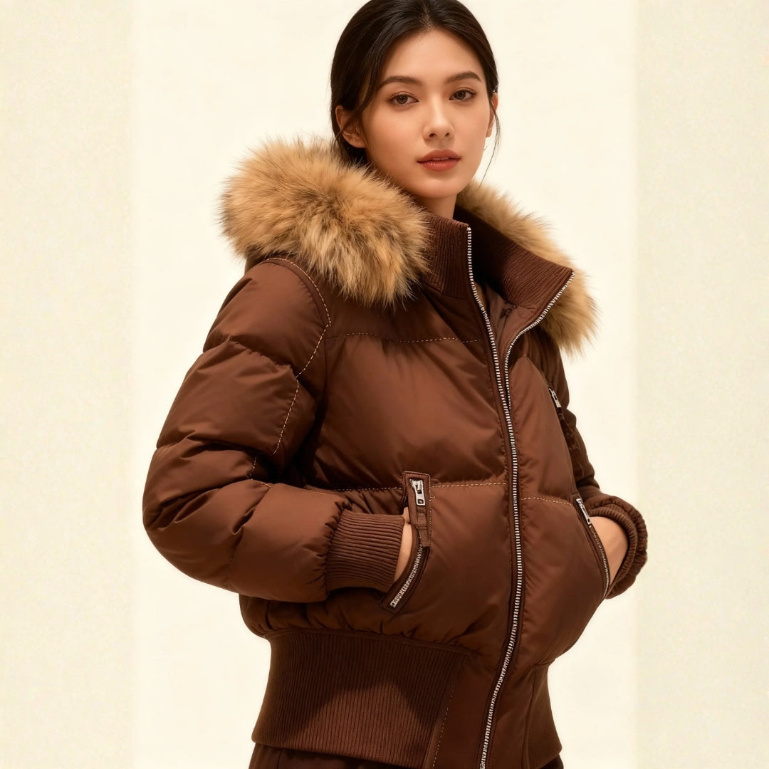 ジャケット・アウター Fur-Hooded Puffer Jacket The Aspen Faux-Fur Hooded Puffer Jacket