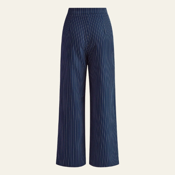 The Verona Pinstripe Wide-Leg Pants