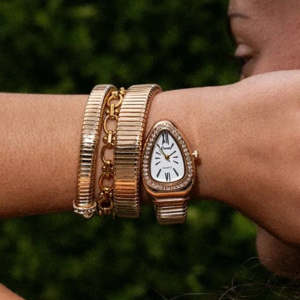 The Serpentine Wrap Crystal-Trim Watch