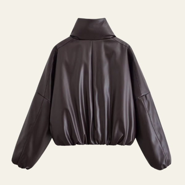 The Aspen Puffer-Collar Cropped Jacket